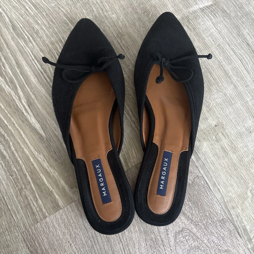 Margaux Black Pointed Flats / Mules - Picture 1 of 4